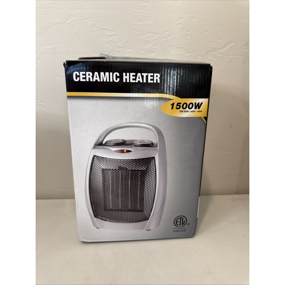 1500W Portable Ceramic Space Heater - Compact Electric Fan with Thermostat